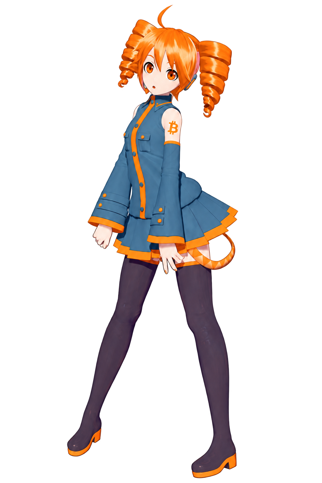 Big Teto in her blue and orange outfit